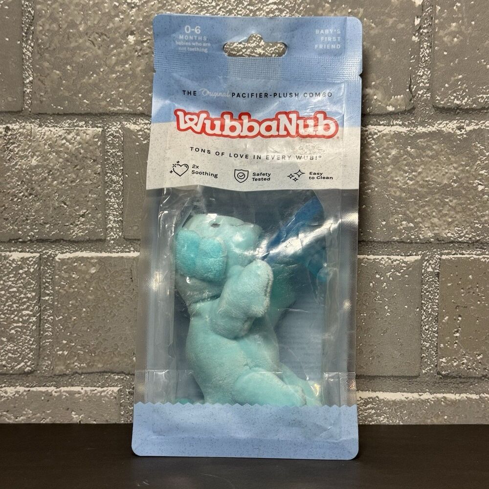 WubbaNub Blue Axolotl Pacifier Plush Combo New Sealed 0-6 Months Baby
